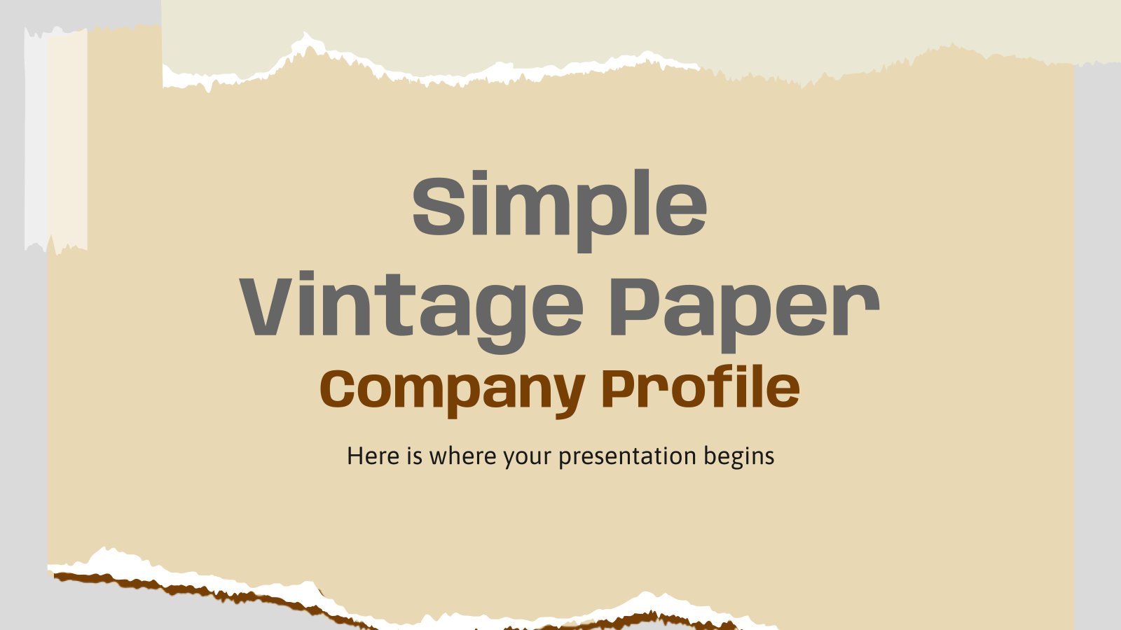 Simple Vintage Paper Company Profile presentation template 