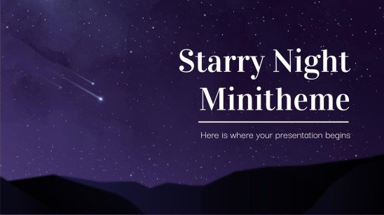 Starry Night Minitheme presentation template 