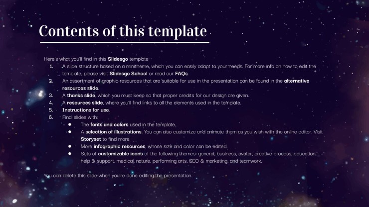 Starry Night Minitheme presentation template 