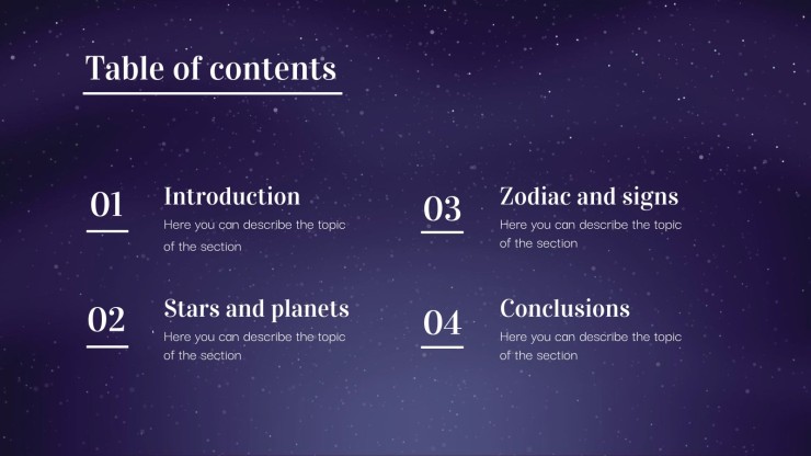 Starry Night Minitheme presentation template 