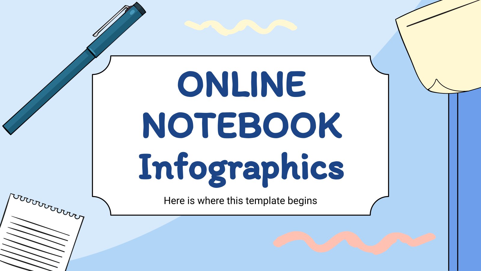 Online Notebook Infographics presentation template 