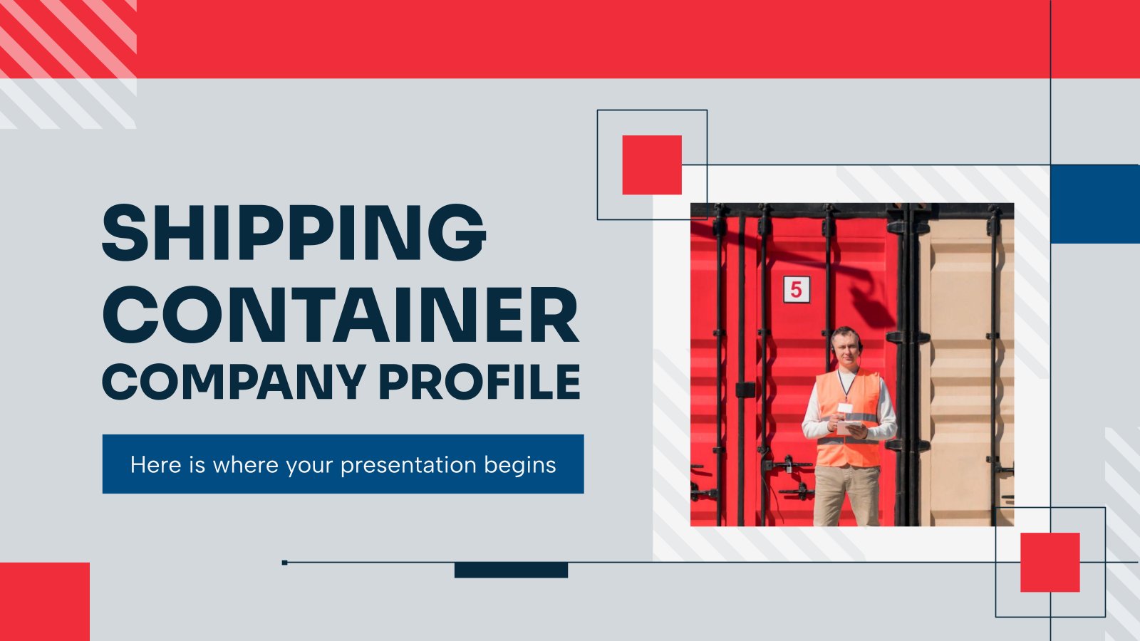 Shipping Container Company Profile presentation template 