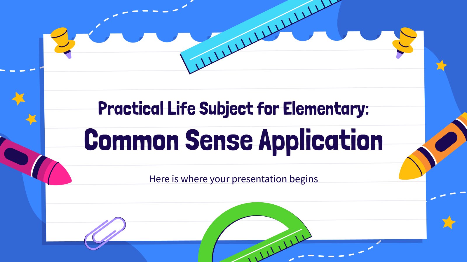 Practical Life Subject for Elementary: Common Sense Application presentation template 