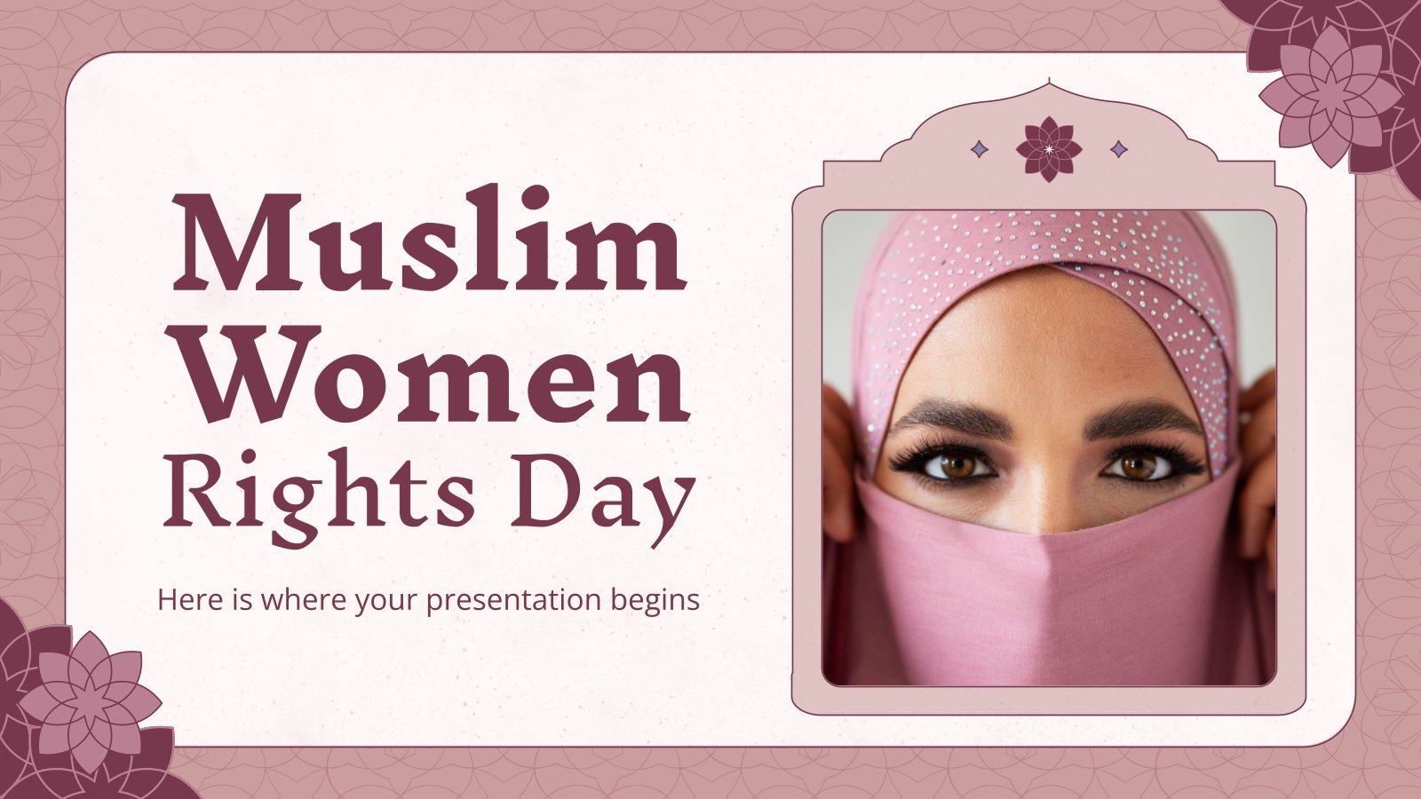 Muslim Women Rights Day presentation template 