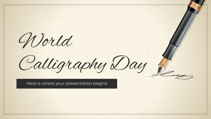 World Calligraphy Day presentation template 