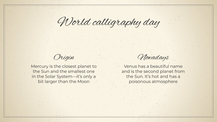 World Calligraphy Day presentation template 