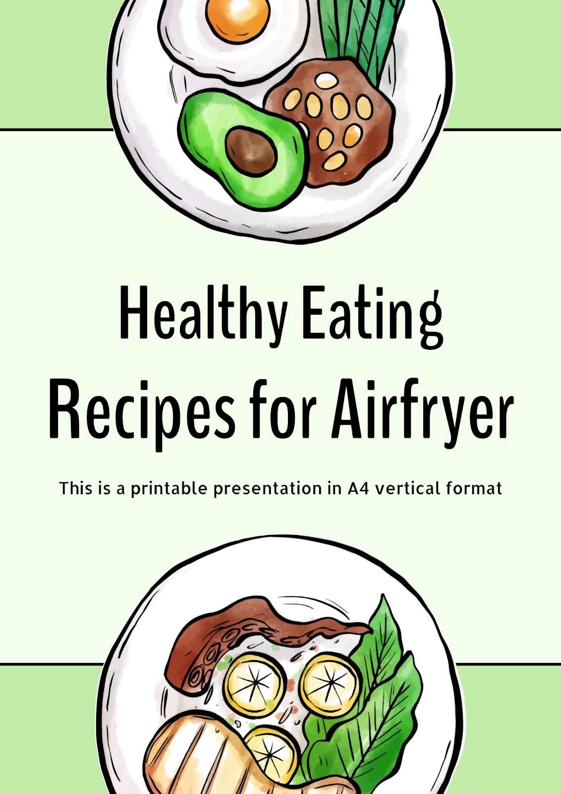 Healthy Eating Recipes for Airfryer presentation template 