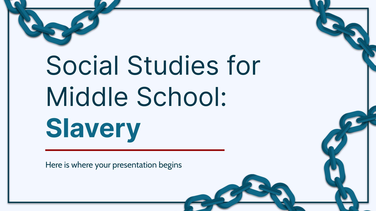 Social Studies for Middle School: Slavery presentation template 