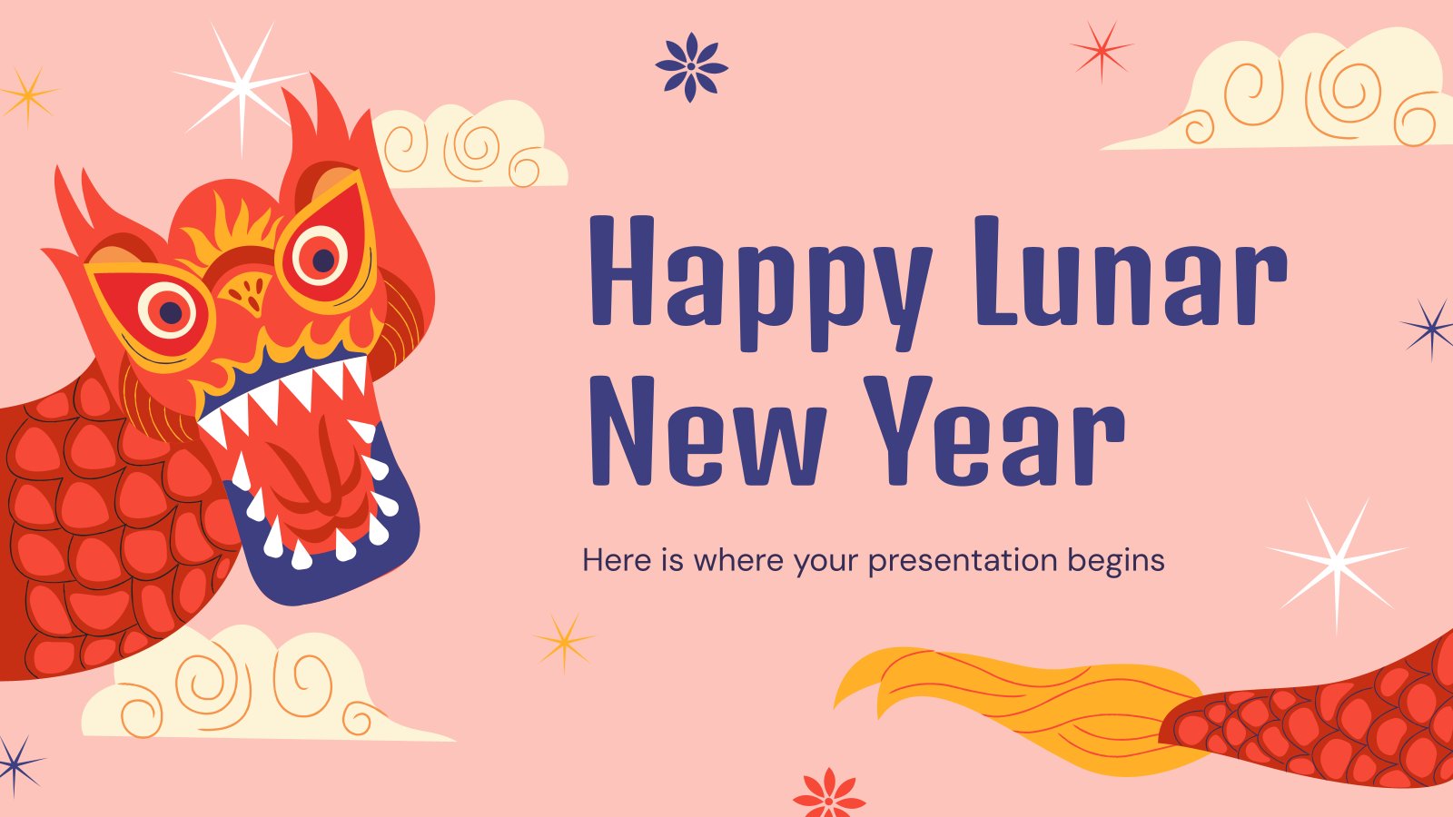 Happy Lunar New Year presentation template 