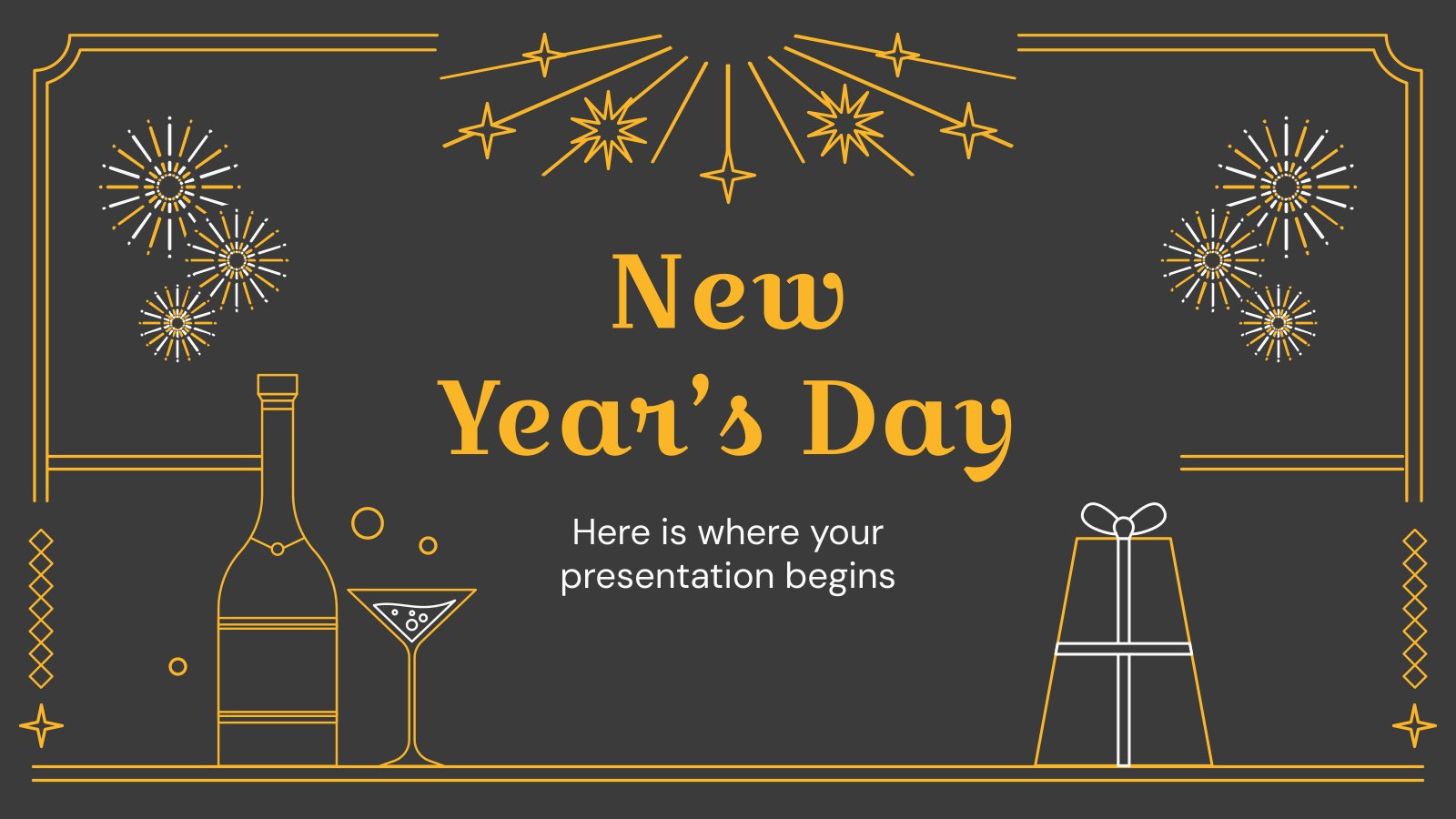 New Year's Day presentation template 