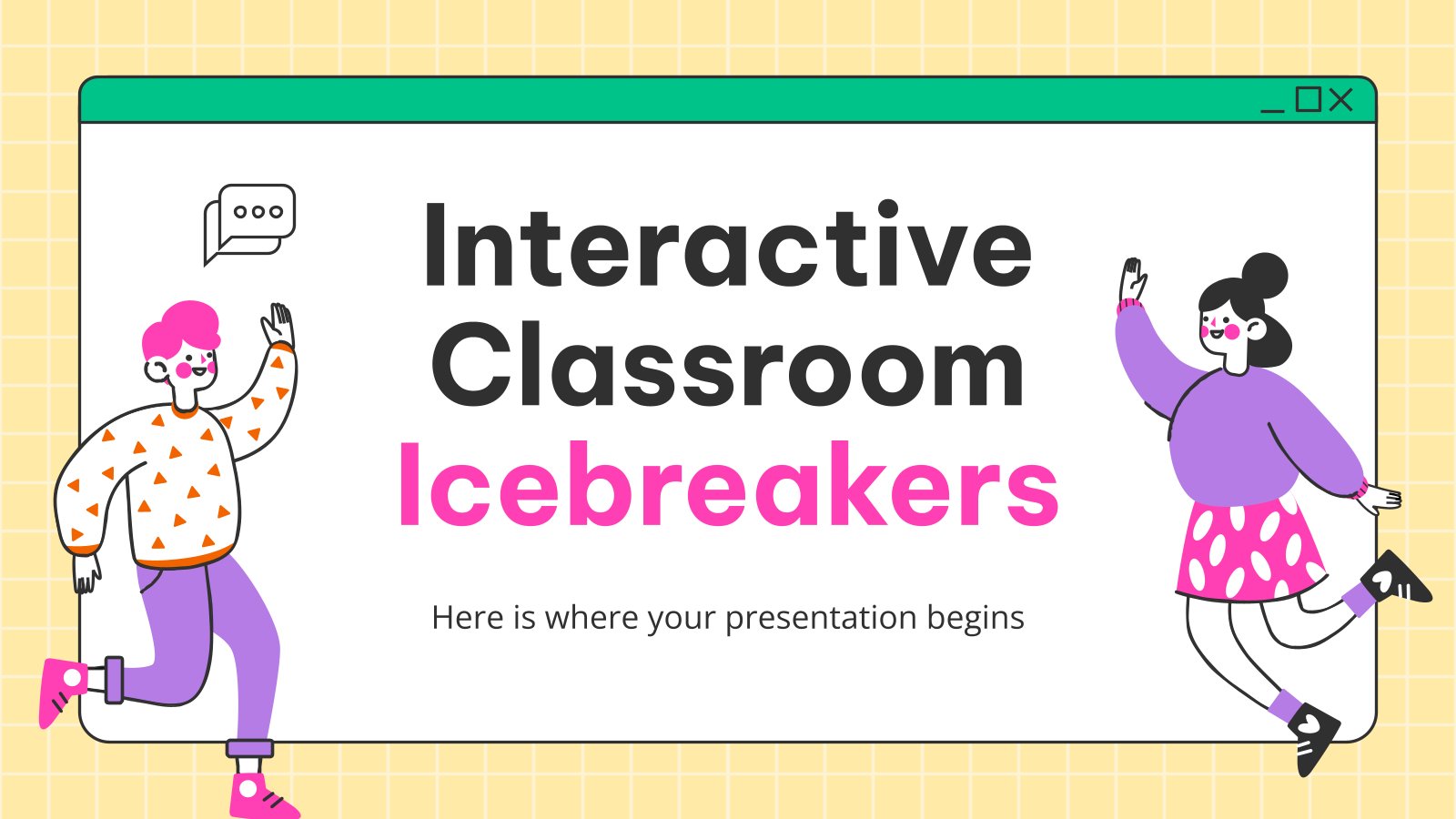 Interactive Classroom Icebreakers presentation template 