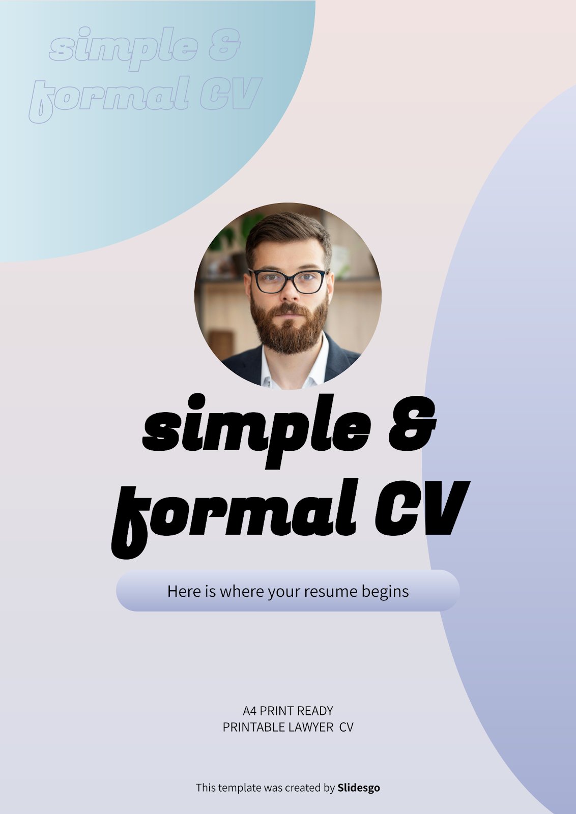 Simple & Formal CV presentation template 