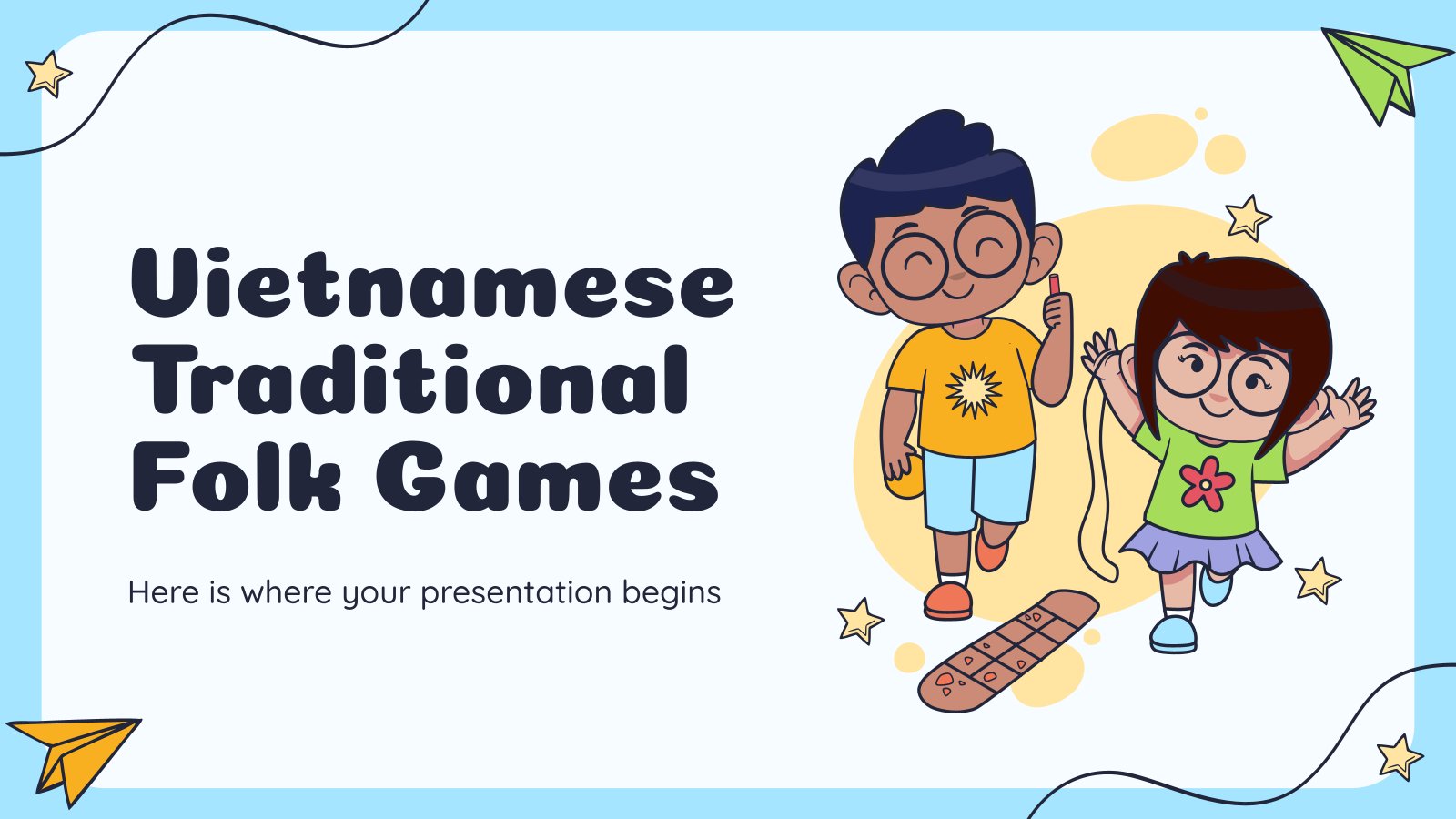 Vietnamese Traditional Folk Games presentation template 