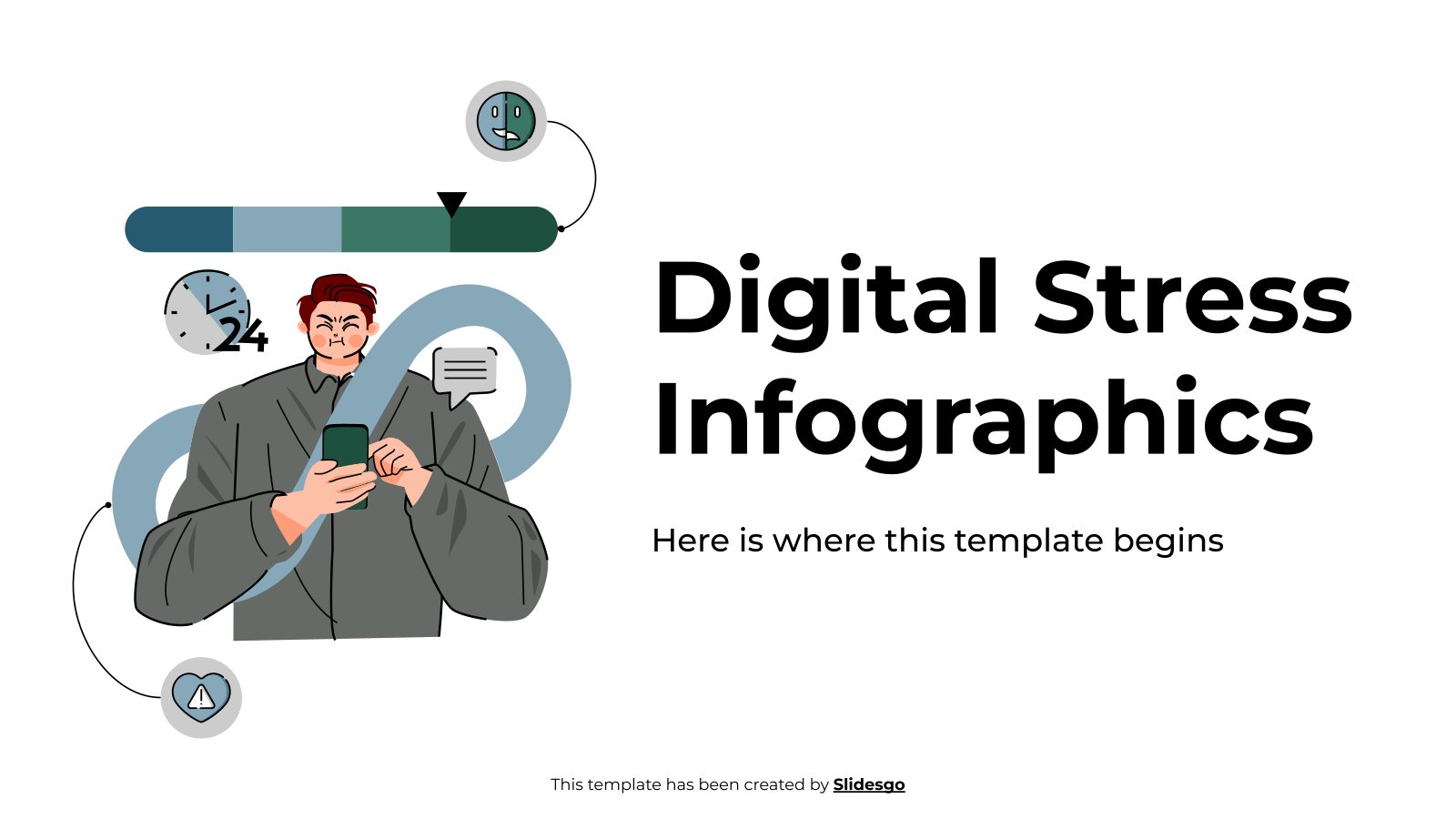 Digital Stress Infographics presentation template 