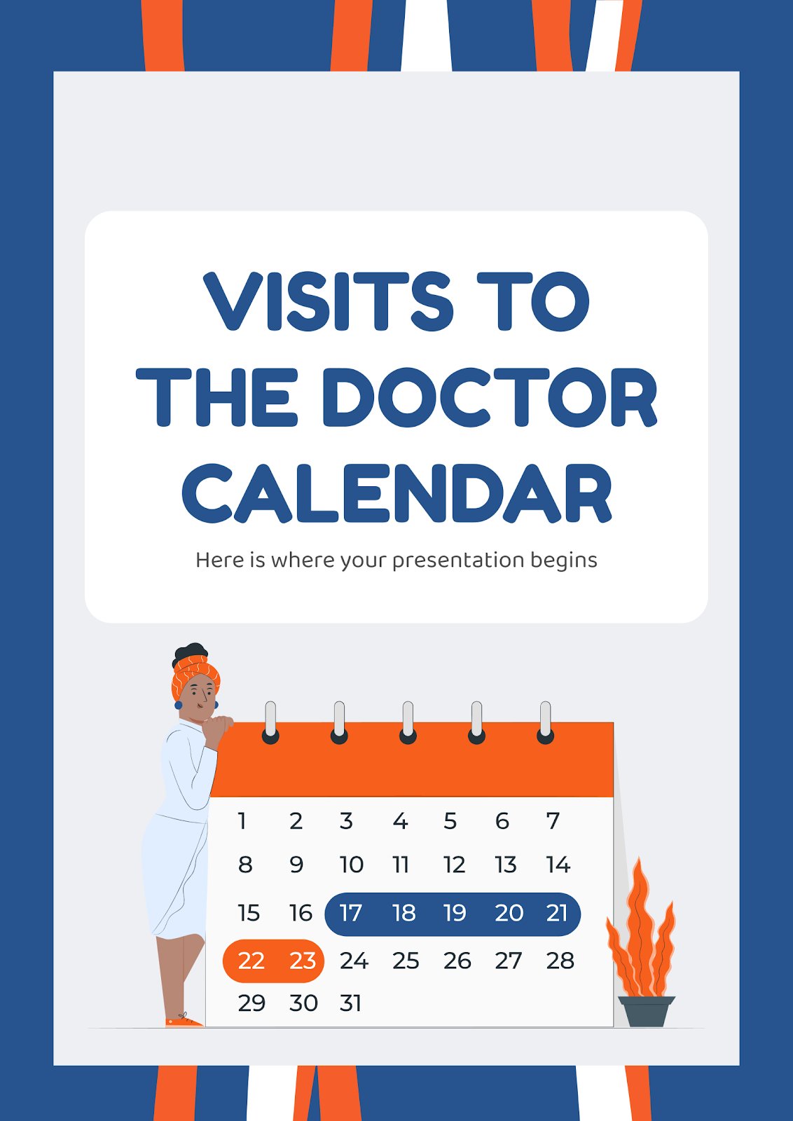 Visits to the Doctor Calendar presentation template 