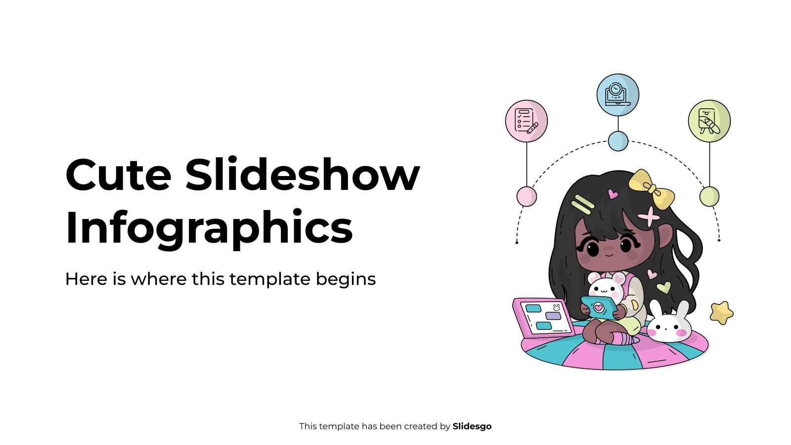 Cute Slideshow Infographics presentation template 