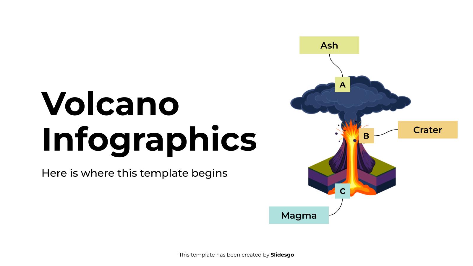 Volcano Infographics presentation template 