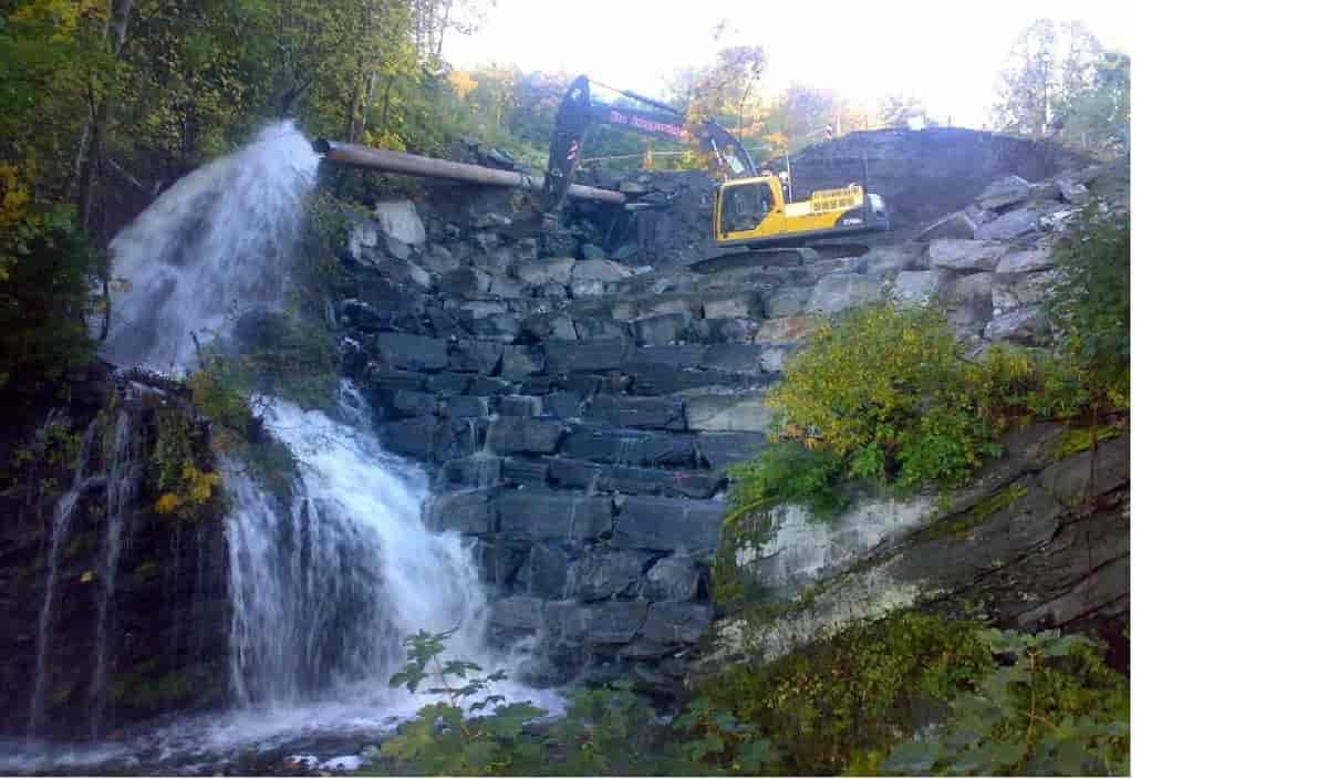 Fossen i Ilabekken, rekonstruksjon, Trondheim