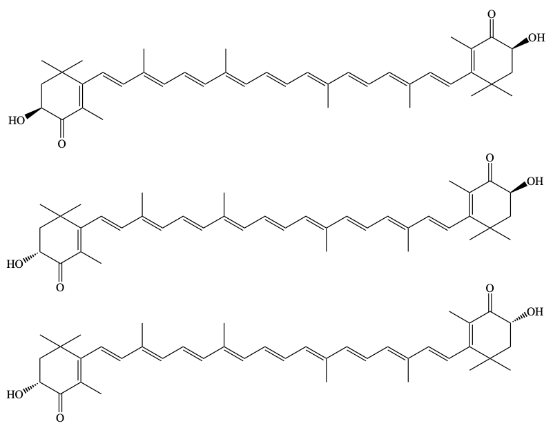 Tre former astaxantin