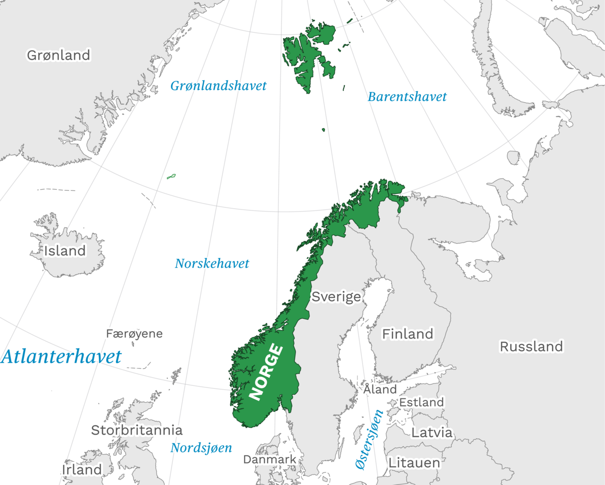 Kart over norske fylker