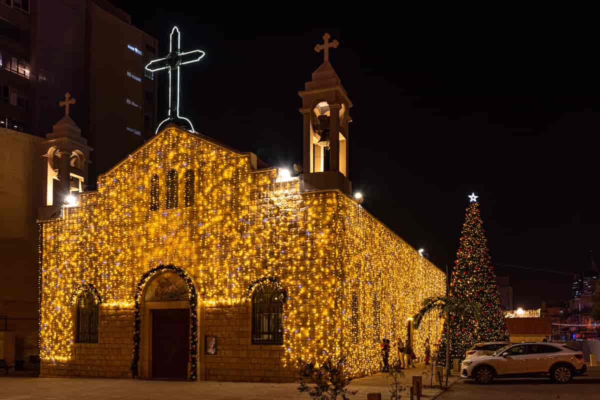 Gresk-ortodoks kirke i Haifa pyntet til jul 