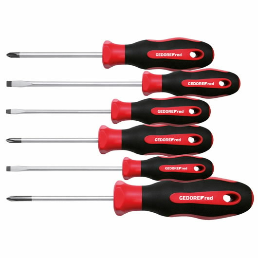 2C-handle-screwdriver set PH+SL 6pcs R38002006, Gedore RED | Stokker ...