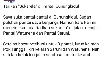 Viral Pungli di Pantai Nene, Dispar Gunungkidul: Itu Ulah Pak Ogah