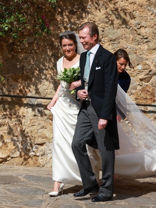 Grand Duke Henri of Luxembourg and Princess Alexandra of Luxembourg arrive at the church