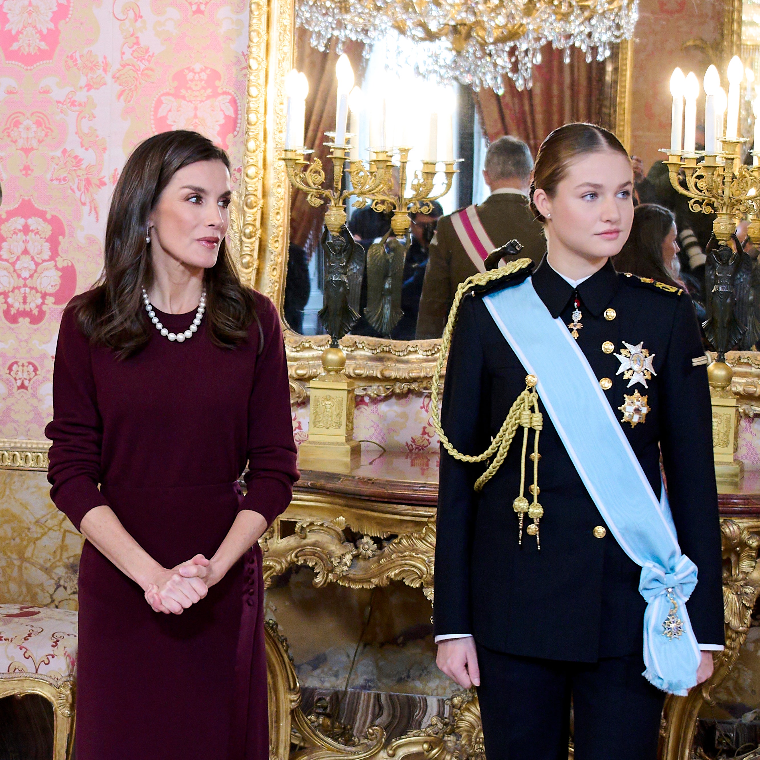 Queen Letizia of Spain chooses poignant symbolic jewellery at the military Easter event with King Felipe and Princess Leonor