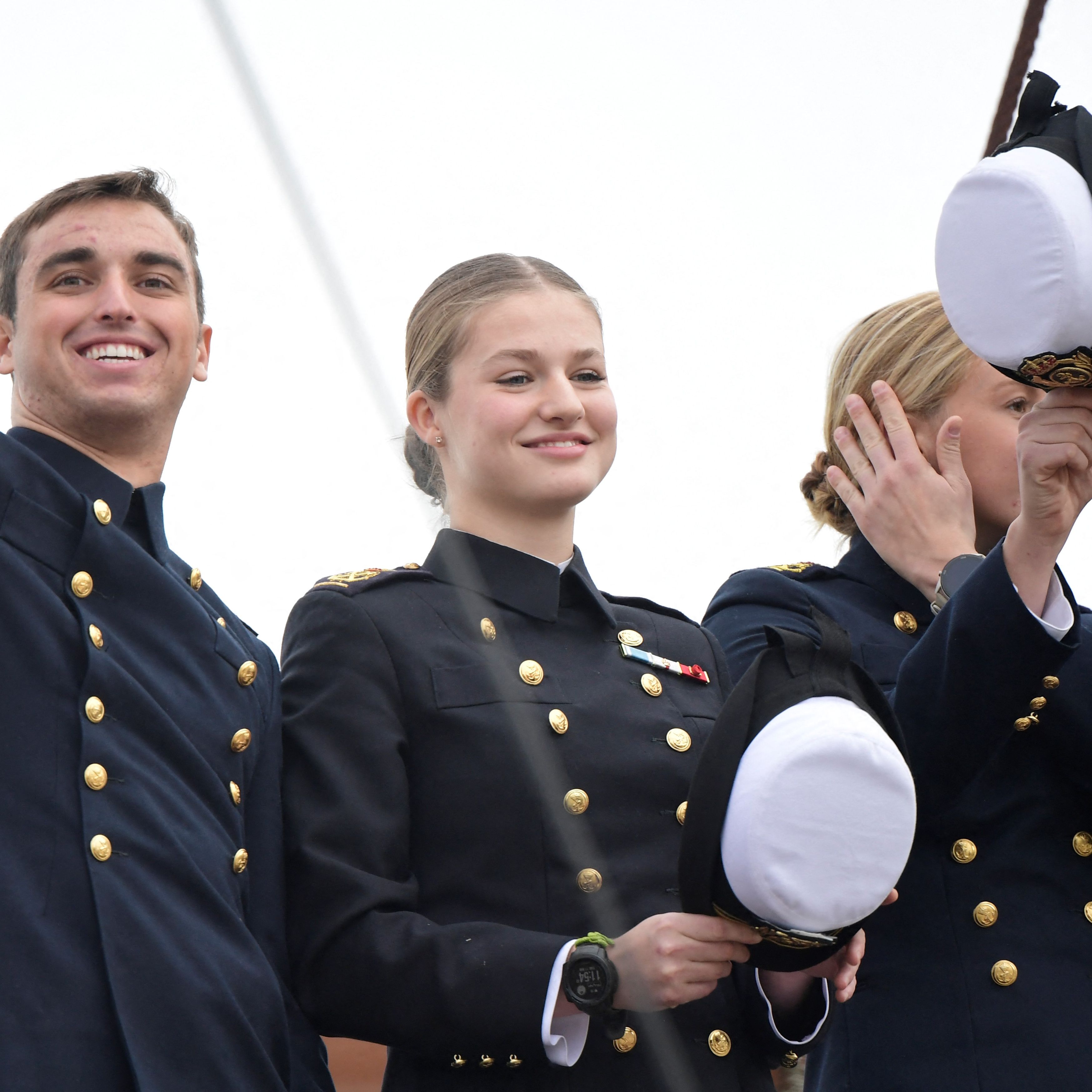 King Felipe and Queen Letizia say a tearful farewell to their daughter, Princess Leonor as she sets sail on a six-month voyage