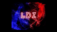 a red and blue background with the word ldz