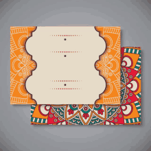 a greeting card with a colorful pattern and a place for text