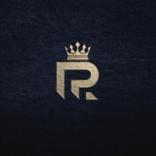 the letter r with a crown on top of it