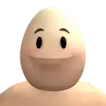 a cartoon egg with a smiley face on it 's face