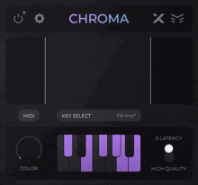 the word chroma is on the black screen