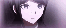 a close up of a girl 's face with a purple background that says ' eureka ' on it