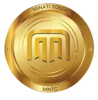 a gold coin that says minati token mntc on it