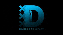 a logo for damsko roleplay with a blue letter d