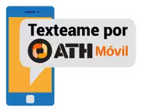 a phone with a speech bubble that says texteme por oath movil