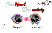 a poster that says two heart one melody with two pictures