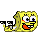 spongebob squarepants is making a funny face with his tongue out .