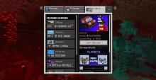 a screenshot of a game called minecraft shows a list of featured servers