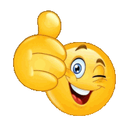 a cartoon smiley face is giving a thumbs up