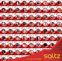 a poster for a saltz family showing many different people