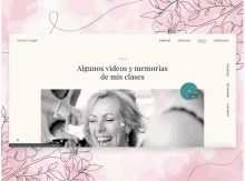 a website displays a woman getting her hair done