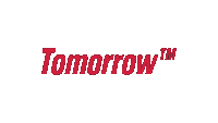 a red tomorrow tm logo is on a white background