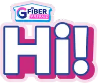 a g fiber prepaid logo that says hi!