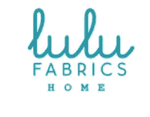 a blue logo for lulu fabrics home