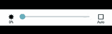 a slider with a circle and a square with the word auto on it