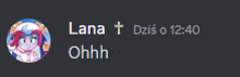 a screenshot of a chat with lana and dzis